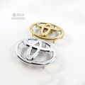 1 x ABS Gold TOYOTA Logo Car Auto Steering Wheel Emblem Badge Sticker Decal Replacement For TOYOTA. 