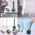 Silicone Toilet Cleaner Brush with Wall Mounted Magic Sticker and Holder. 