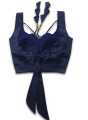 Sleeveless Semi Backless Blouse For Women Navy Blue Color - Blouse. 