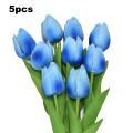 5Pcs/set Artificial Tulips Lifelike Realistic Plastic Faux Silk Floral Simulation for Home.