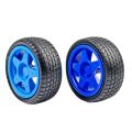 65mm Sky Blue - Classic TPE Plastic Wheel Set of 2 Pieces. 