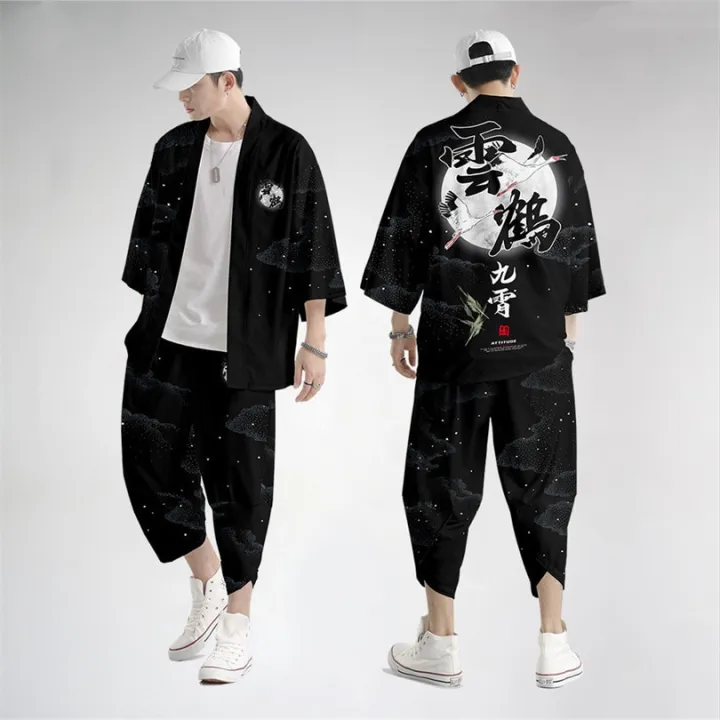 Two-piece%20Suit%20Oversize%20XXS-6XL%20Japanese%20Style%20Fashion%20Kimono%20And%20Pants%20Set%20Men%20Cardigan%20Blouse%20Haori%20Obi%20Asian%20Clothes%20-%20Image%206