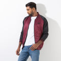 Masculine Winter Taffeta Raglan Sleeve Jacket - Co Burgundy. 