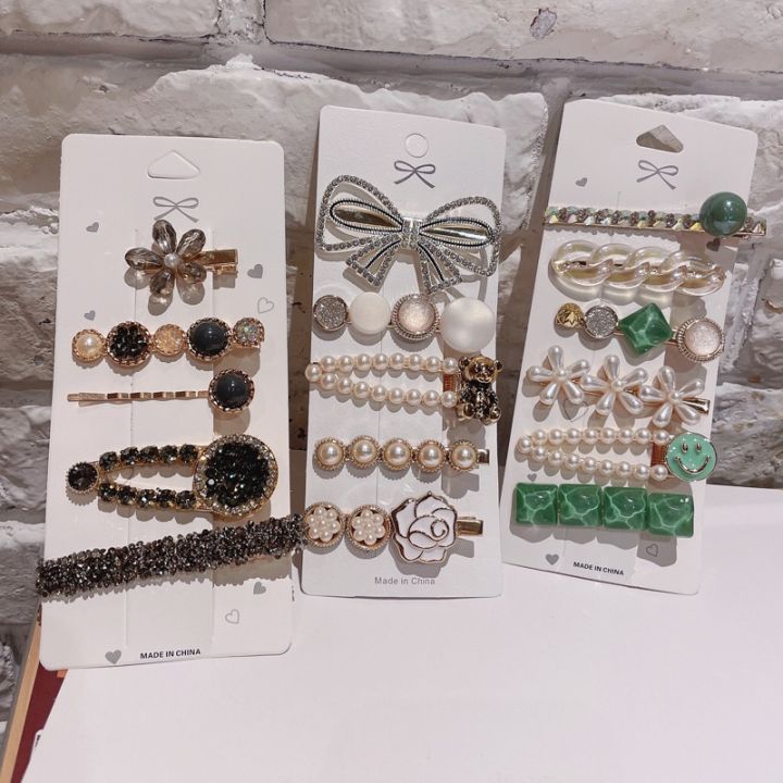5/6pcs%20Hair%20Clip%20Set%20Hair%20Pins%20Korean%20Fashion%20Shiny%20Retro%20Hairpin%20Girls%20Crystal%20Rhinestone%20Hair%20Clip%20Elegant%20Hair%20Accessories%20-%20Image%207