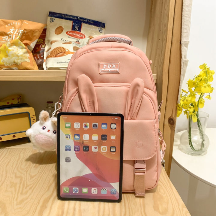 New%20Two-Piece%20Schoolbag%20for%20Junior%20High%20School%20Students%20Lightweight%20Tutorial%20Handbag%20Wholesale%20Large%20Capacity%20Rabbit%20Ears%20Backpack%20-%20Image%203