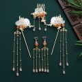 Tassel Chinese Style Hairpin Set Exquisite Flower  Hanfu Hair Stick Hair Comb Alloy Girl Hair Accessories. 