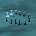 12~16Pcs/Lot Stainless Steel Lip Labret Piercing Studs Set Lengua Monroe Barbell Lip Ring Tragus Cartilage Conch Ear Piercing.