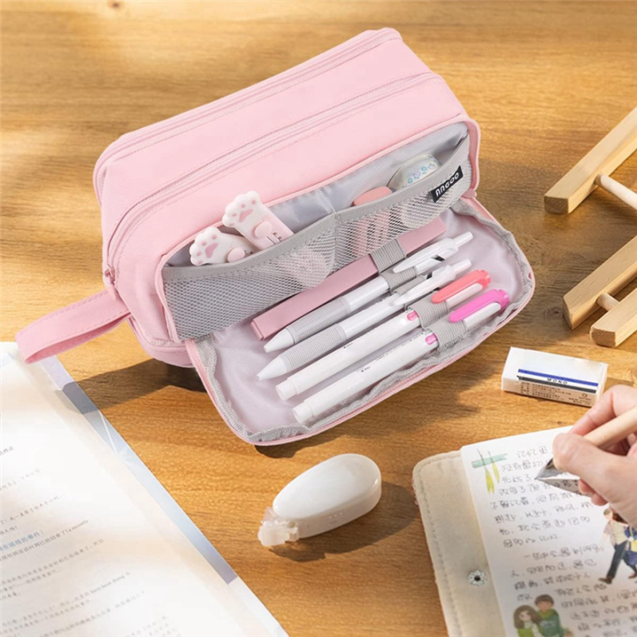 Large%20Capacity%20Pencil%20Case%20Pencil%20Pouch%20Pen%20Bag%20For%20School%20Stationery%20And%20Travel%20Pink%20-%20Image%202