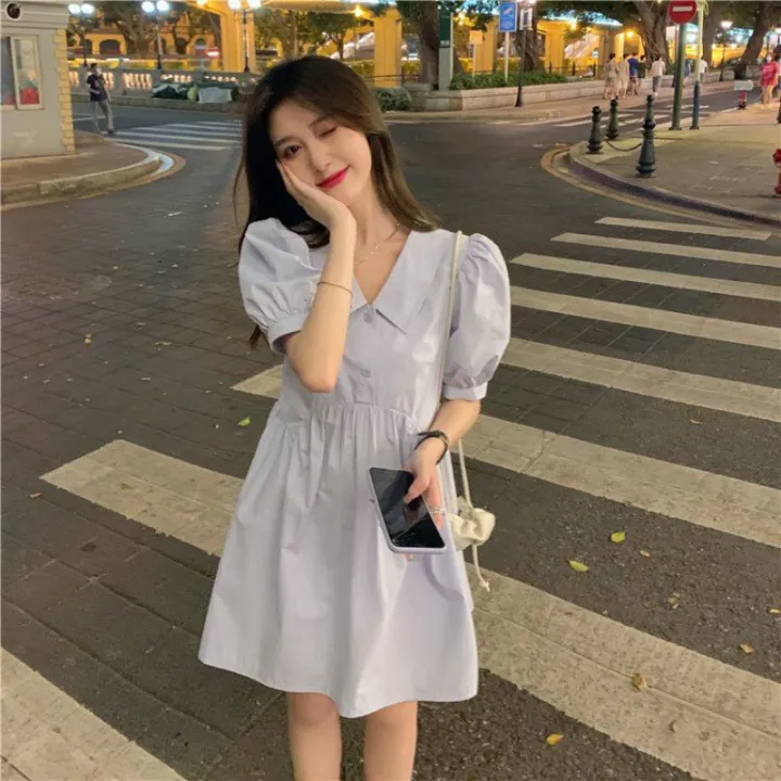 Milk%20blue%20dress%20for%20women%20in%20summer%202024,%20new%20small%20stature%20with%20bubble%20waist%20up,%20short%20sleeves,%20polo,%20chic%20little%20skirt%20-%20Image%205