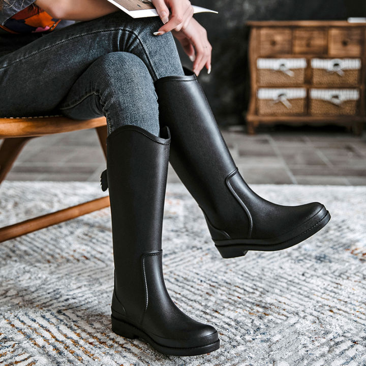 Fashion%20Stocking%20Rain%20Boots%20Women's%20Four%20Seasons%20Waterproof%20Non-Slip%20Rubber%20Shoes%20Thick%20Bottom%20Long%20Tube%20Rain%20Shoes%20Fishing%20Shopping%20Rain%20Boots%20Women's%20Summer%20-%20Image%204