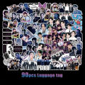 106Pcs/Set BTS Pattern Stickers PVC Luggage Laptop Guitar Decals Collection Gift Wall Decoration.