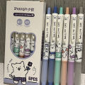 6pcs Cute Pens Black Ink Pen Set Kawaii Kitten Quick-Drying Gel Pen Office Accessories Stationery Supplies Aesthetic Stationery.