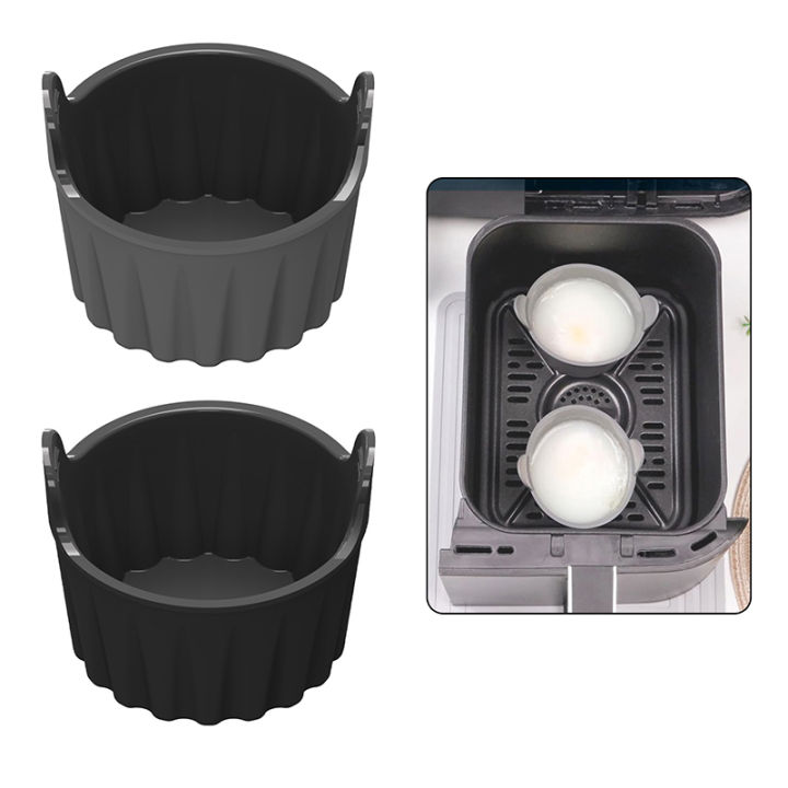 1pc Air Fryer Egg Pan Scrambled Egg Cooker Silicone Egg Poacher Heat Resistant Poached Maker Air Fryer Cake Mold Kitchen Tool