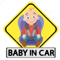 Baby in car Sticker for car.