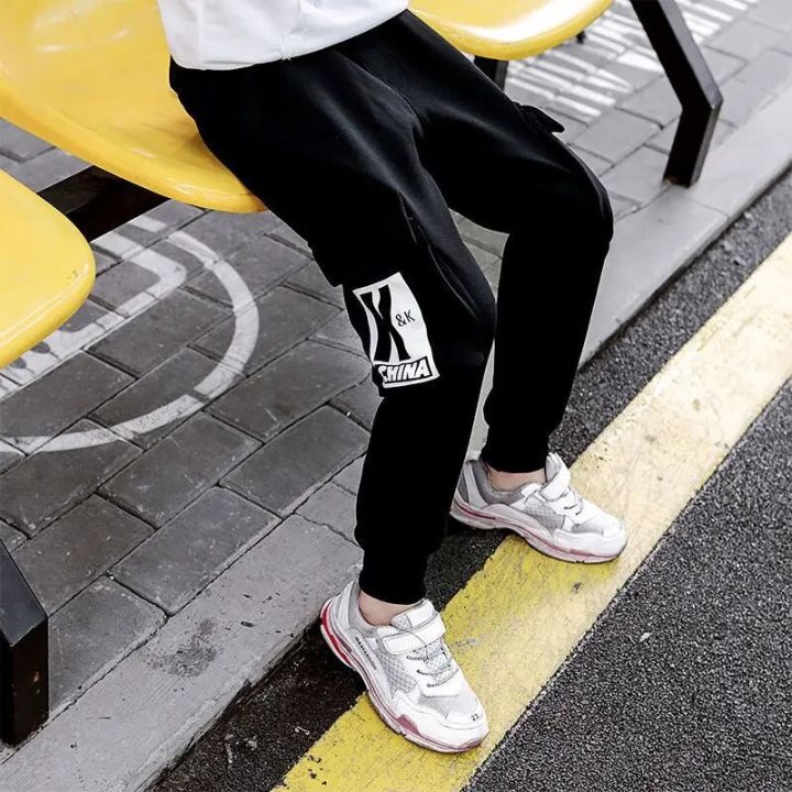 EACHIN%20Boys%20Pants%20Boy%20Letter%20Print%20Cotton%20Sweatpants%20Casual%20Korean%20Cargo%20Pants%20Fashion%20Teenage%20Kids%20Sport%20Multi-pocket%20Pants%20-%20Image%203