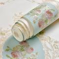 0.53x1m/Roll Embossed Floral Wall Paper 3d Self Adhesive Waterproof Home Decor Bedroom Living Room Wall Decor Peel and Stick Wallpaper.