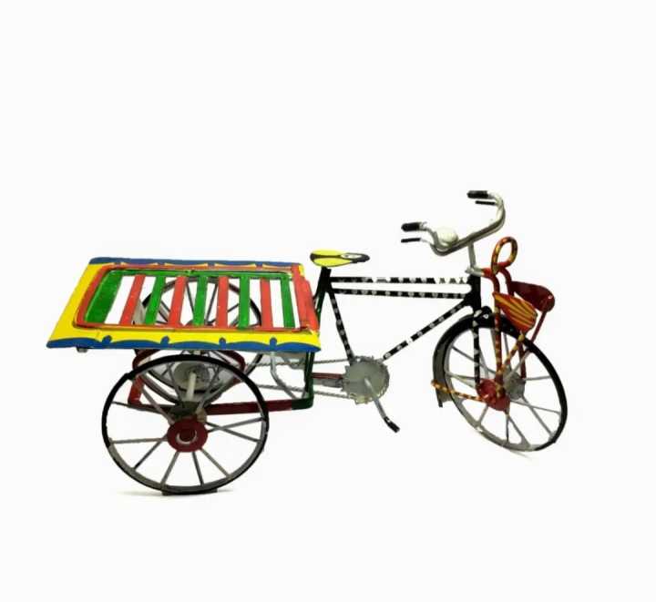 Van Gari Showpiece Miniature (Metal, Hand Painted, Rickshaw Painting