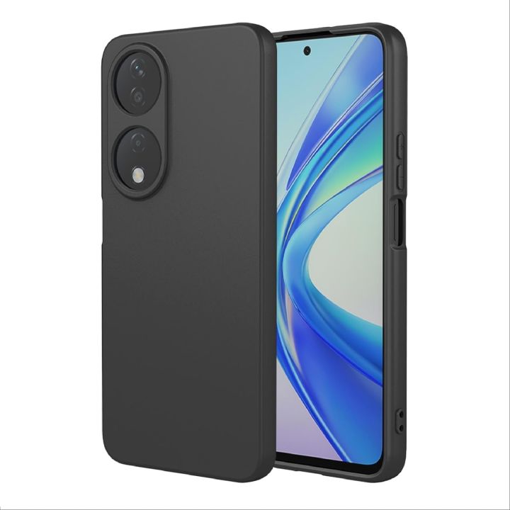 Honor%20X7b,Slim%20Fit%20Silky%20And%20Soft%20Touch%20Finish%20Silicone%20Matte%20Finish%20TPU%20-%20Black%20(With%20Logo)%20-%20Image%203