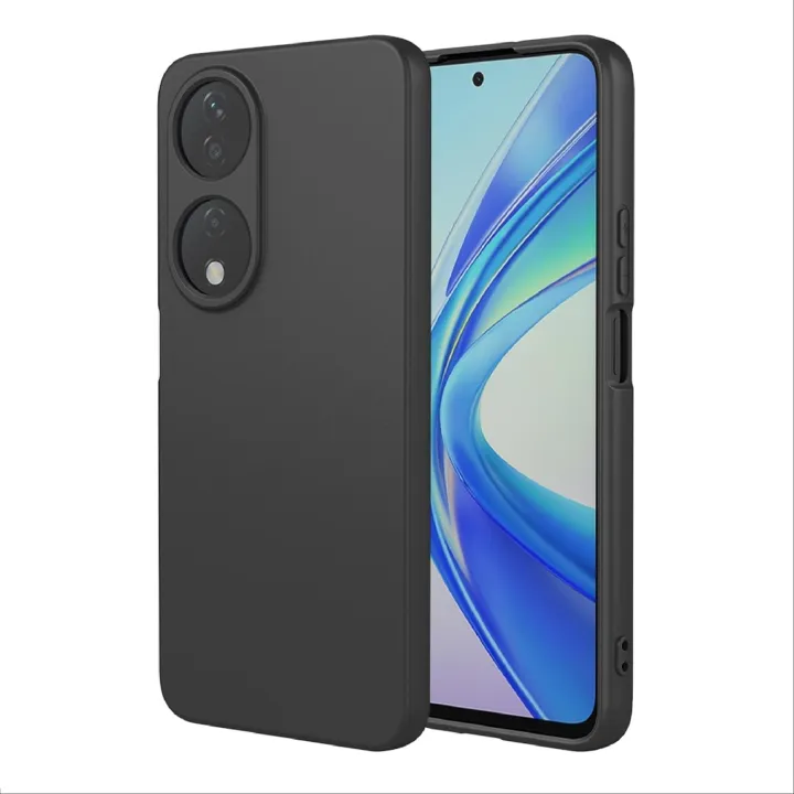 Honor%20X7b,Slim%20Fit%20Silky%20And%20Soft%20Touch%20Finish%20Silicone%20Matte%20Finish%20TPU%20-%20Black%20(With%20Logo)%20-%20Image%203