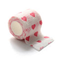 White love heart Printed Medical Self Adhesive Elastic Bandage 4.5m Sports Wrap Tape for Finger Joint Knee. 