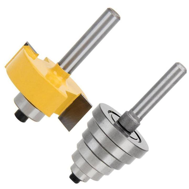 1/4 Inch Shank Rabbeting Router Bit with 6 Bearings Set for Multiple Depths 1/8 inch, 1/4 inch, 5/16 inch, 3/8 inch, 7/16 inch, 1/2 inch