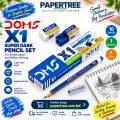 DOMS X1 Super Dark Pencil Set with Free Sharpener & Eraser for Drawing & Writing.