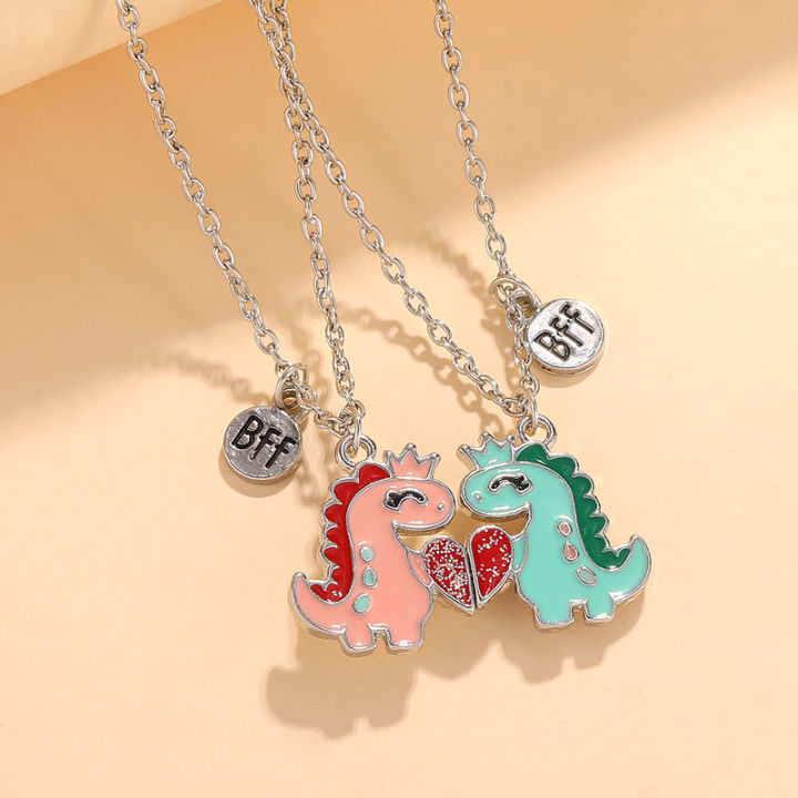 Pair%20Of%20Little%20Dinosaur%20Pendant%20Necklaces%20BFF%20LOVERS%20Heart%20Patchwork%20Necklace%20Podazz%20-%20Image%204
