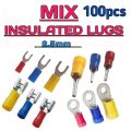 CABLE LUGS 2.5 RM , MIXED 100PCS (O+I+JACK+U) TYPE INSULTED CABLE CONNECTOR. 