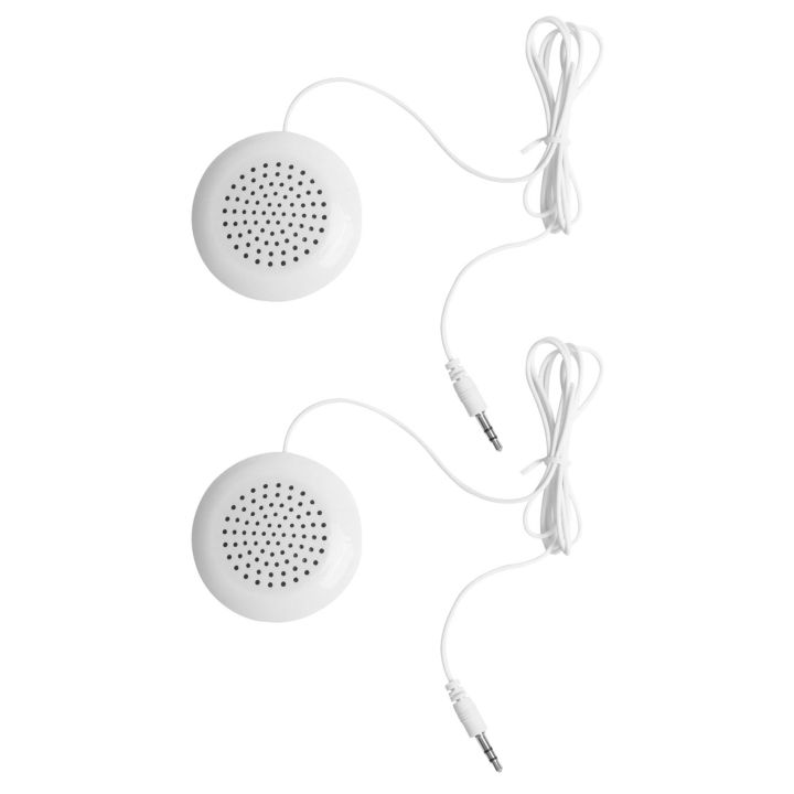 2X New 3.5mm Portable Mini Speaker Pad for MP3 MP4 CD iPod Phone White