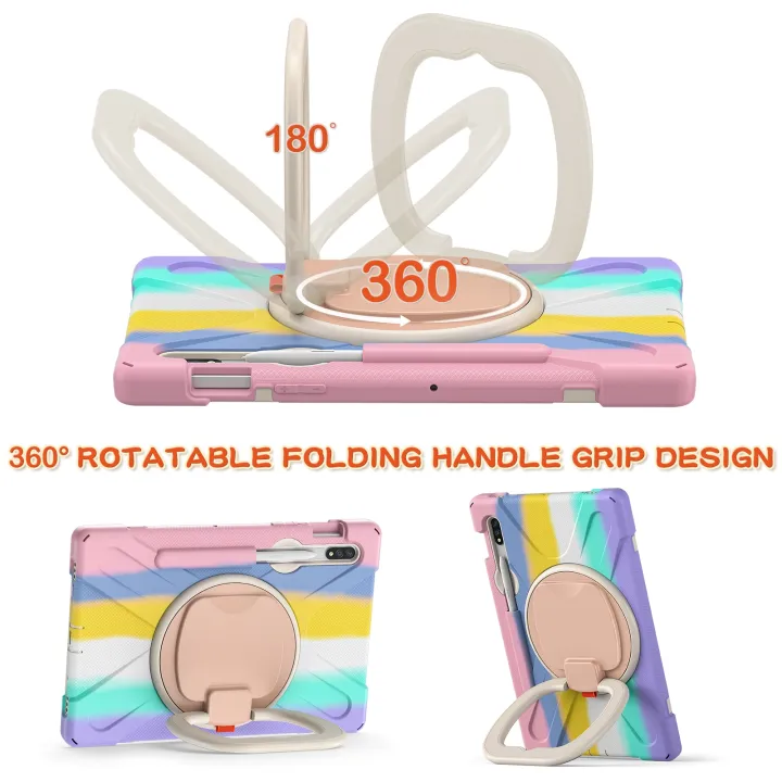 For%20Samsung%20Galaxy%20Tab%20S8%20/%20Galaxy%20Tab%20S7%20T870%20/%20T875%20Silicone%20+%20PC%20Protective%20Case%20with%20Holder%20&%20Shoulder%20Strap(Navy%20Blue%20+%20Yellow%20Green)%20-%20Image%202