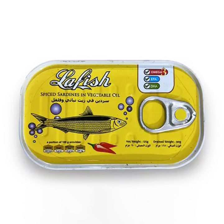 La fish Sardines In Vegetable Oil  Canned Fish 125 gm