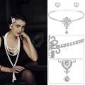 3Pcs Vintage Court Style Gatsby Jewelry Set Women Girls 1920s Vintage Costume Pearl Earring Necklace Hair Band. 
