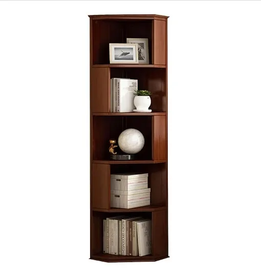 Flexible%20Bookcases%20Bookshelf%20Triangle%20Corner%20Standing%20Bookcase%203/4/5%20Tiers%20Book%20Rack%20for%20Bedroom%20and%20Living%20Room%20Bookshelves%20Perfect%20Furniture%20your%20Home%20&%20Office%20(Brown)%20-%20Image%202