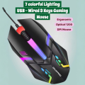 7-Color Breathing RGB lights DPI button USB Wired Gaming Mouse – Ergonomic Optical Mouse for Home, Office & Business Use. 
