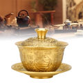 Chinese Tea Cup, Exquisite Tea Cup with Lid and Saucer for Living Room.