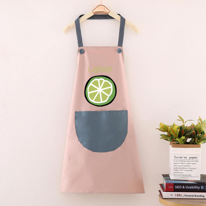 Apron%20Waterproof%20And%20Oil%20Proof%20Kitchen%20Household%20Sling%20Waterproof%20Lemon%20Peel%20Green%20-%20Image%202
