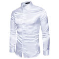 Mens Gold Shiny Silk Shirts Satin High Quality & Shirts Silk Bling Casual Solid Slim Trendy Men'S Dress Shirt Plus Size Men'S Shirt - Shirt For Men - Shirt. 