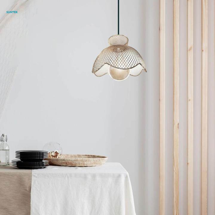 【Fast-selling】 Metal Pendant Lamp Shade Iron Lampshade Hanging Light Fixture Decorative Bulb Guard Iron Wire Lamp Cover Ceiling Light Shade for Hotel Decor