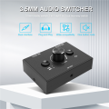 3.5mm 2 Input 1 Output/1 Input 2 Output Audio Switcher Audio Splitter Switcher One-Key Mute Button. 