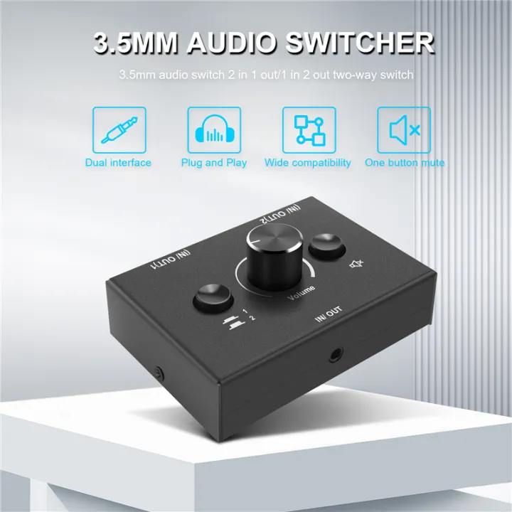 3.5mm%202%20Input%201%20Output/1%20Input%202%20Output%20Audio%20Switcher%20Audio%20Splitter%20Switcher%20One-Key%20Mute%20Button%20-%20Image%206