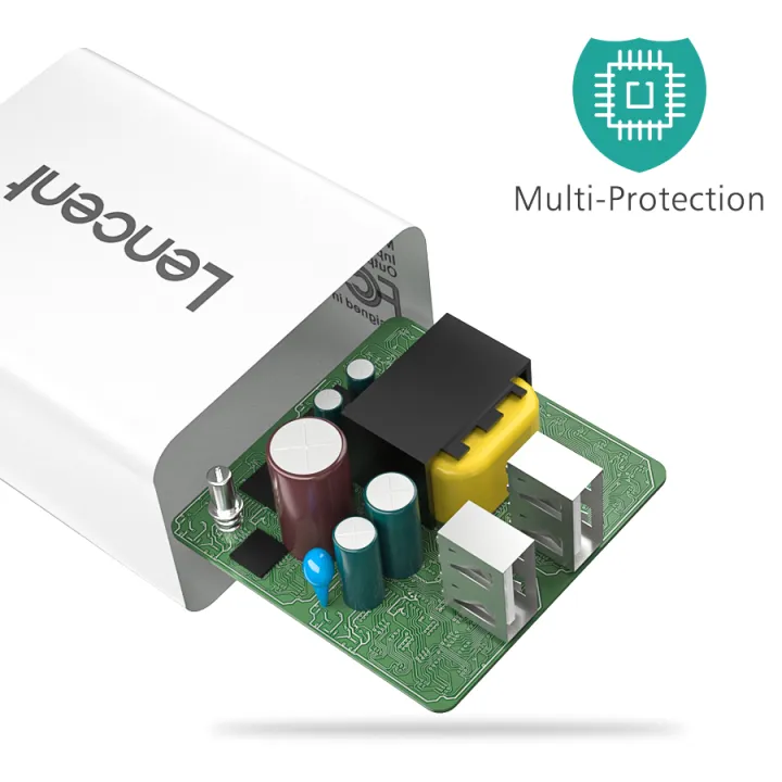 LENCENT%20EU%20Plug%202%20Port%20USB%20Wall%20Charger%2012W/2.4A%20Mobile%20Charger%20with%20Auto-ID%20technology,%20European%20Multiport%20Plug%20-%20Image%208