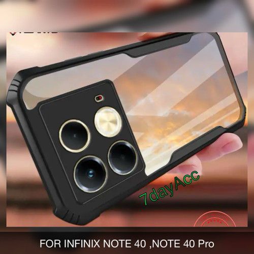 For Infinix Note 40 4G Shockproof TPU Bumper Hard Clear Acrylic Mobile Phone Case Back Cover