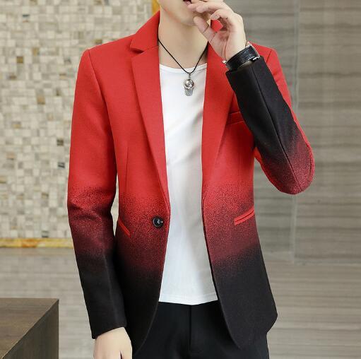 mens autumn suit collar round hcasual coat blazer top