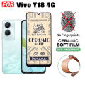 Vivo Y18 4G Shockproof Phone Case for Vivo Y28 Y38 Y18 Y18e Y03 4 in 1 Camera Lens Ceramic Tempered Glass Screen Protector and Mobile phone holder. 