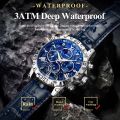 POEDAGAR 973 Moon New Luxury Genuine Leather Men Quartz Watches Luminous Daily Life Waterproof Chronograph fashion Analog Watch for men - Watch For Men. 