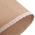 16Pcs Linen Table Mat Lace Placemat Set Natural Jute Woven Tableware Mat Wedding Party Decoration.