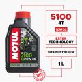 MOTUL 5100 4T Technosynthese 10W30 Motor-cycle Engine Oil 1 Liter. 