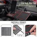 Car Dashboard Multifunctional Non Slip Anti Skid PVC Pad Mat with Mount Phone Holder Stand Parking Numbers for Coins Keys. 