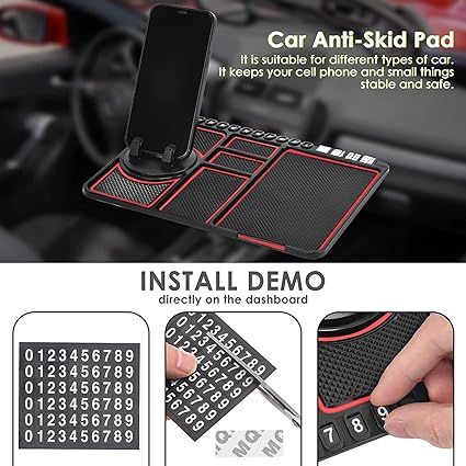Car%20Dashboard%20Multifunctional%20Non%20Slip%20Anti%20Skid%20PVC%20Pad%20Mat%20with%20Mount%20Phone%20Holder%20Stand%20Parking%20Numbers%20for%20Coins%20Keys%20-%20Image%204