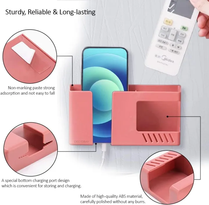 Mobile%20Phone%20Charging%20Rack%20Wall-mounted%20Storage%20Box%20Punch-free%20Organizer%20Shelf%20Remote%20Control%20Pen%20Stationery%20Holder%20-%20Image%205